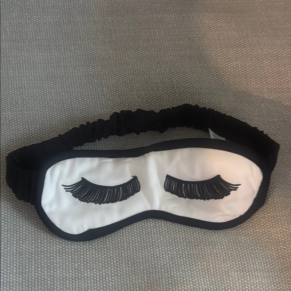 Black and White Sleep Mask with Eyelash Design